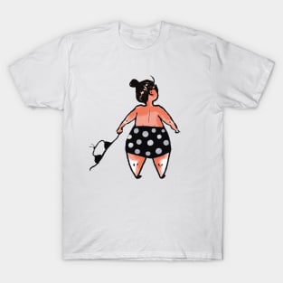 funny plump woman in swimsuit T-Shirt